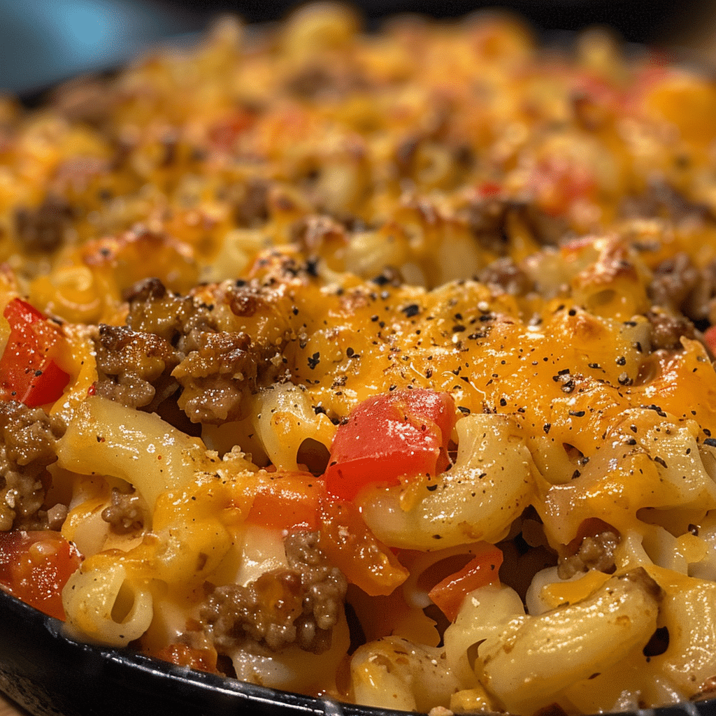 How to make Chili Mac and Cheese Casserole — key cooking step