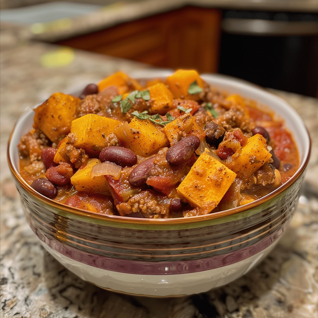 How to make Harvest Chili with Spiced Cornbread Topping — key cooking step