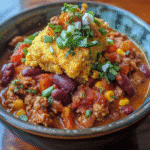 Harvest Pumpkin Chili with Cornbread Topping — chef-tested restaurant-quality photo
