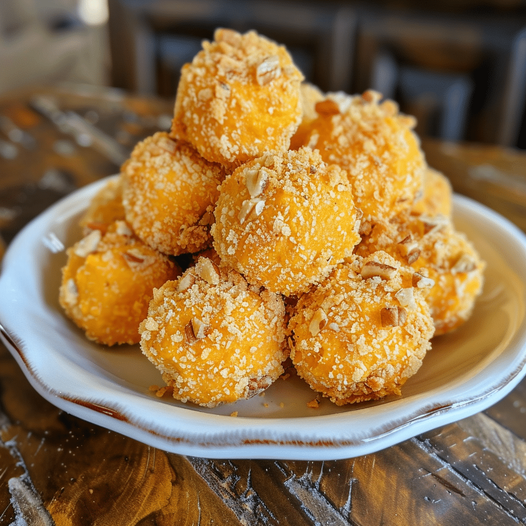 How to make Savory Pumpkin Cheese Ball Bites — key cooking step