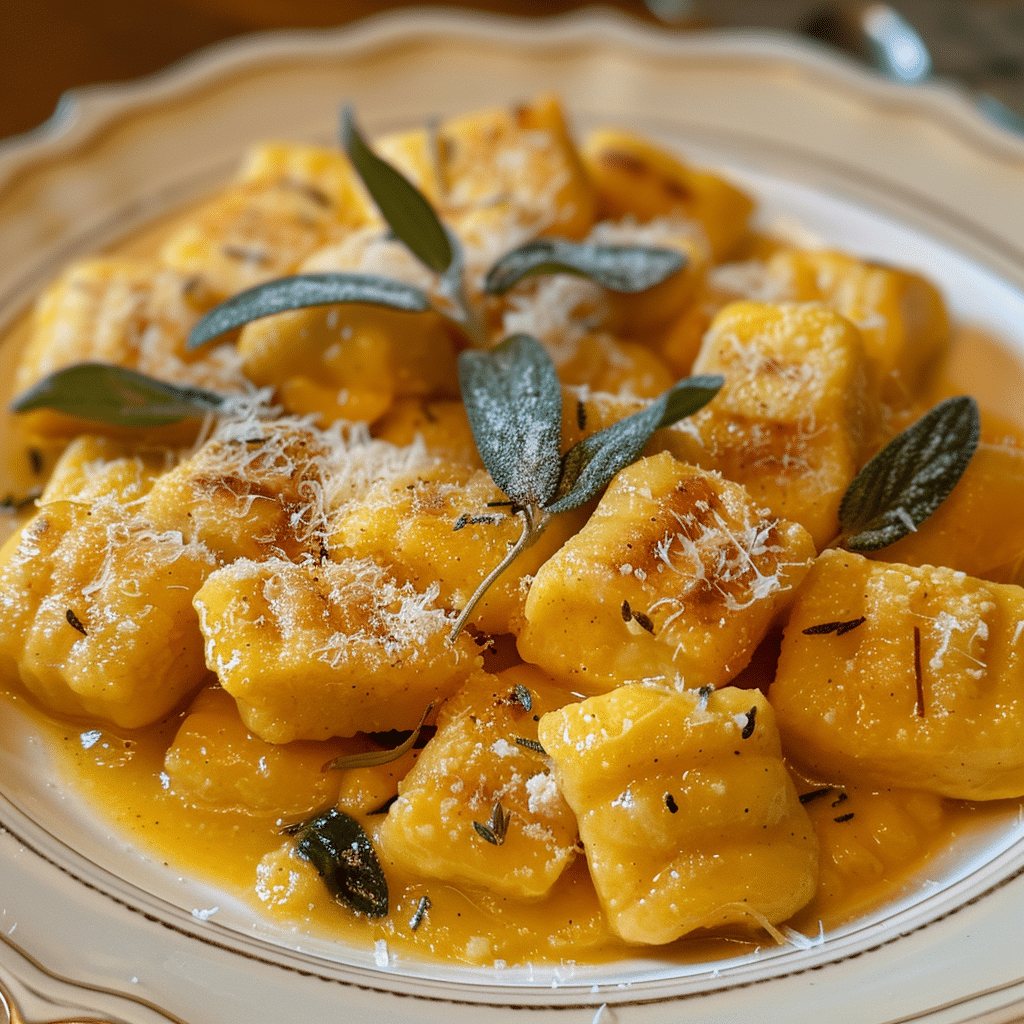 Savory Pumpkin Gnocchi with Sage Butter Sauce — chef-tested restaurant-quality photo