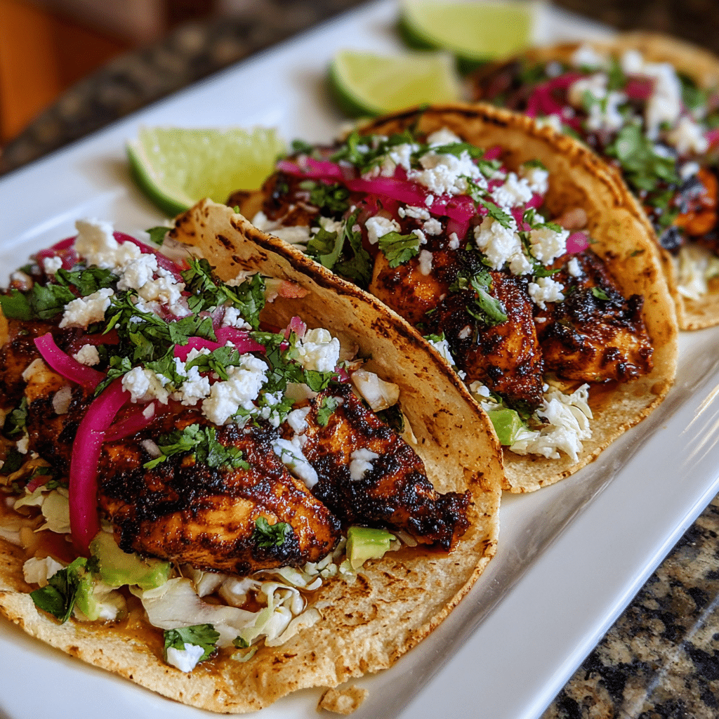 Spicy Chipotle Chicken Tacos with Cilantro Lime Crema — chef-tested restaurant-quality photo