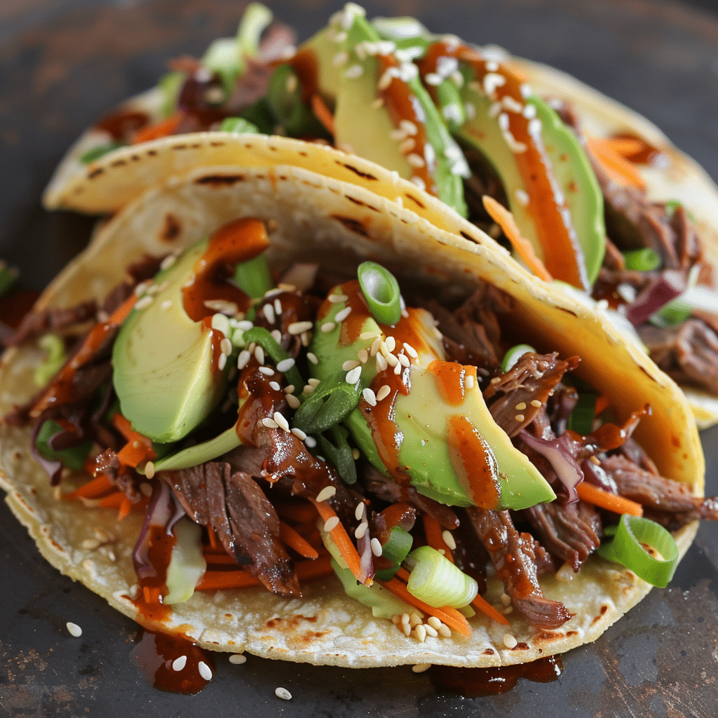 Spicy Korean Beef Tacos with Avocado Slaw — chef-tested restaurant-quality photo