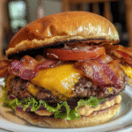 Spicy Maple Bacon Cheddar Burger — chef-tested restaurant-quality photo