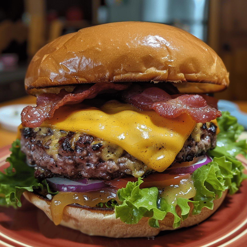 How to make Spicy Maple Bacon Cheddar Burger — key cooking step