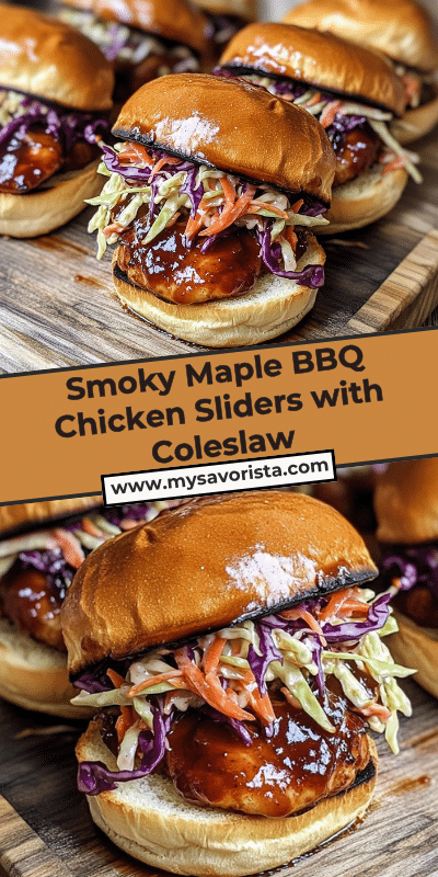 Smoky Maple BBQ Chicken Sliders with Coleslaw