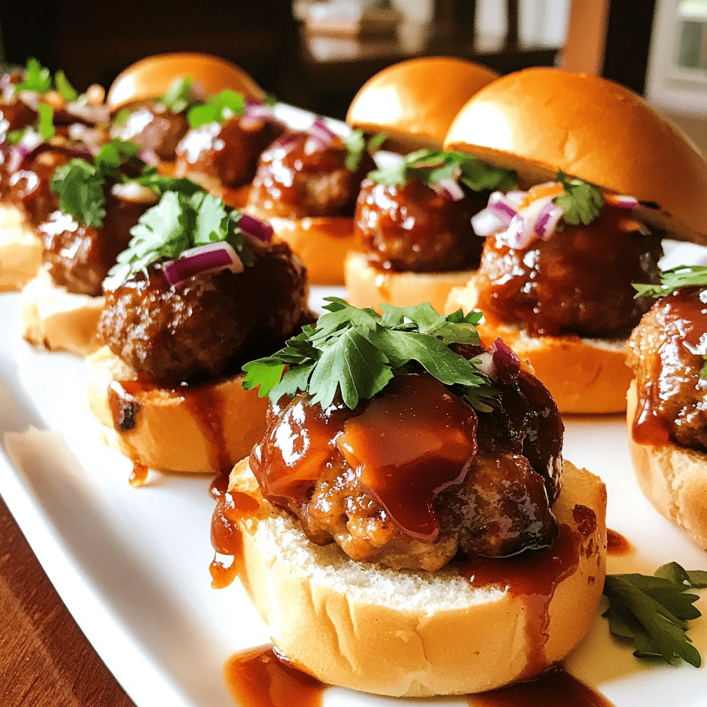How to make Applewood Smoked BBQ Meatball Sliders with Tangy Sauce — key cooking step