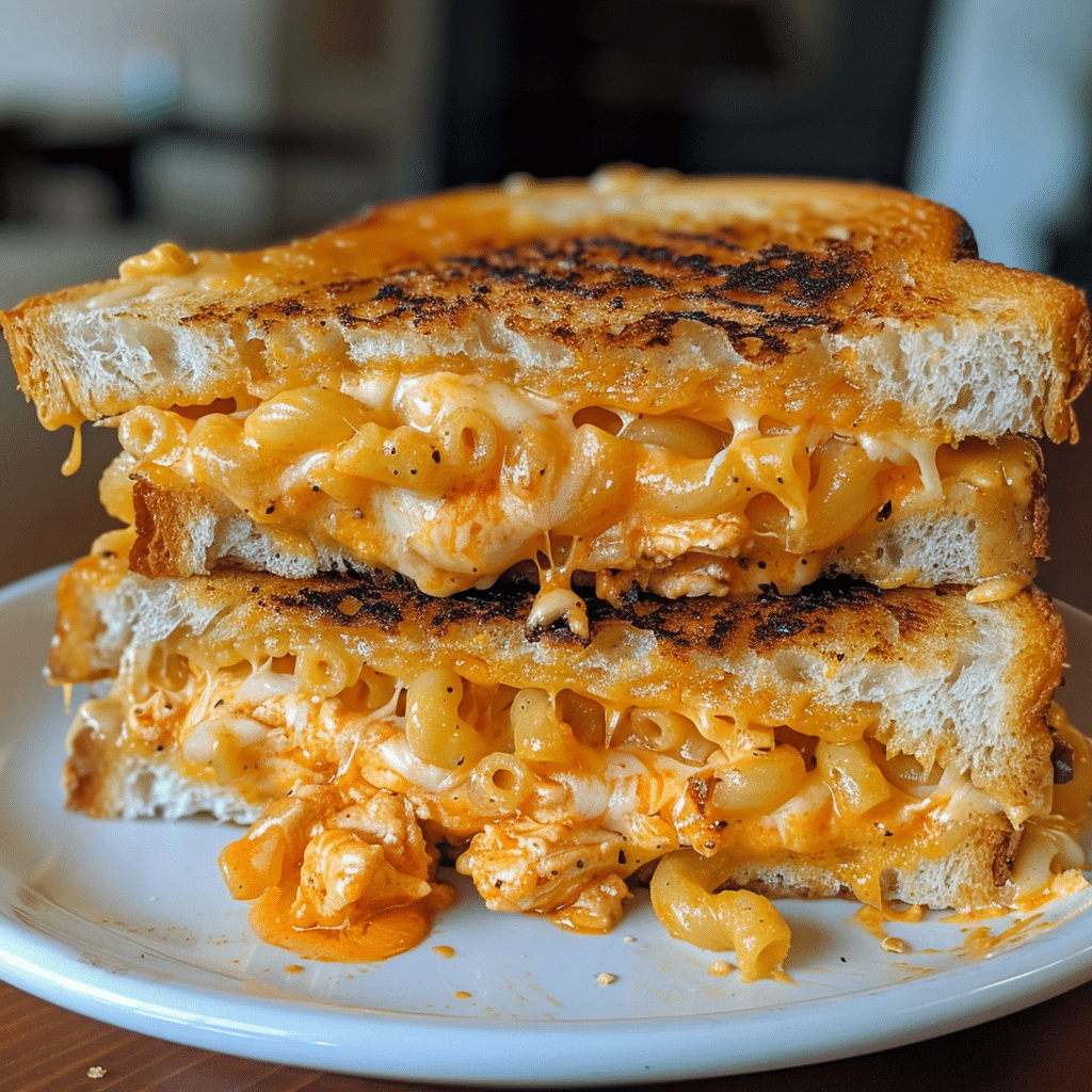How to make Buffalo Chicken Mac and Cheese Melts — key cooking step