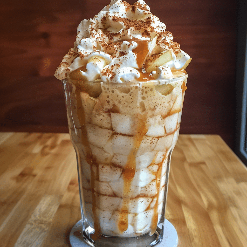 How to make Caramel Apple Pie Milkshake with Whipped Topping — key cooking step