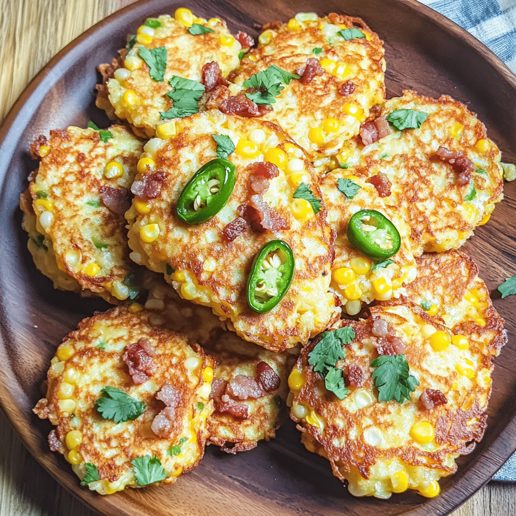 How to make Cheesy Bacon Jalapeño Corn Fritters for Game Day Gatherings — key cooking step