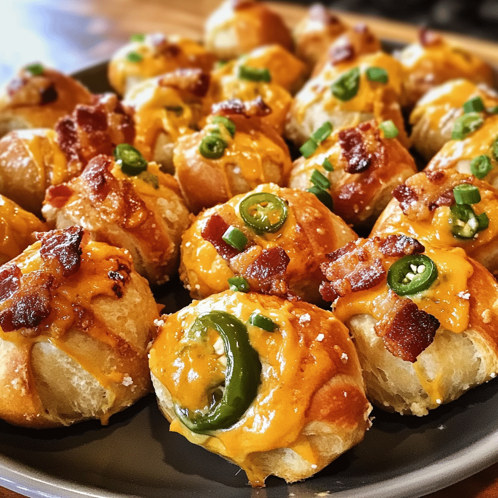 Cheesy Bacon Jalapeño Stuffed Pretzel Bites for Game Day — chef-tested restaurant-quality photo