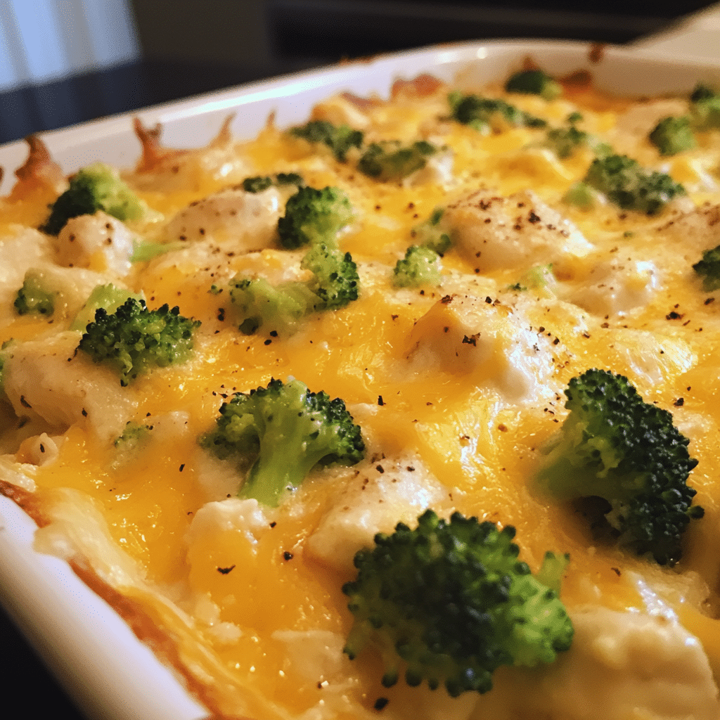 How to make Cheesy Broccoli Chicken Casserole for Cozy Nights — key cooking step