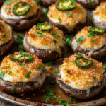 Cheesy Jalapeño Popper Stuffed Mushrooms — chef-tested restaurant-quality photo