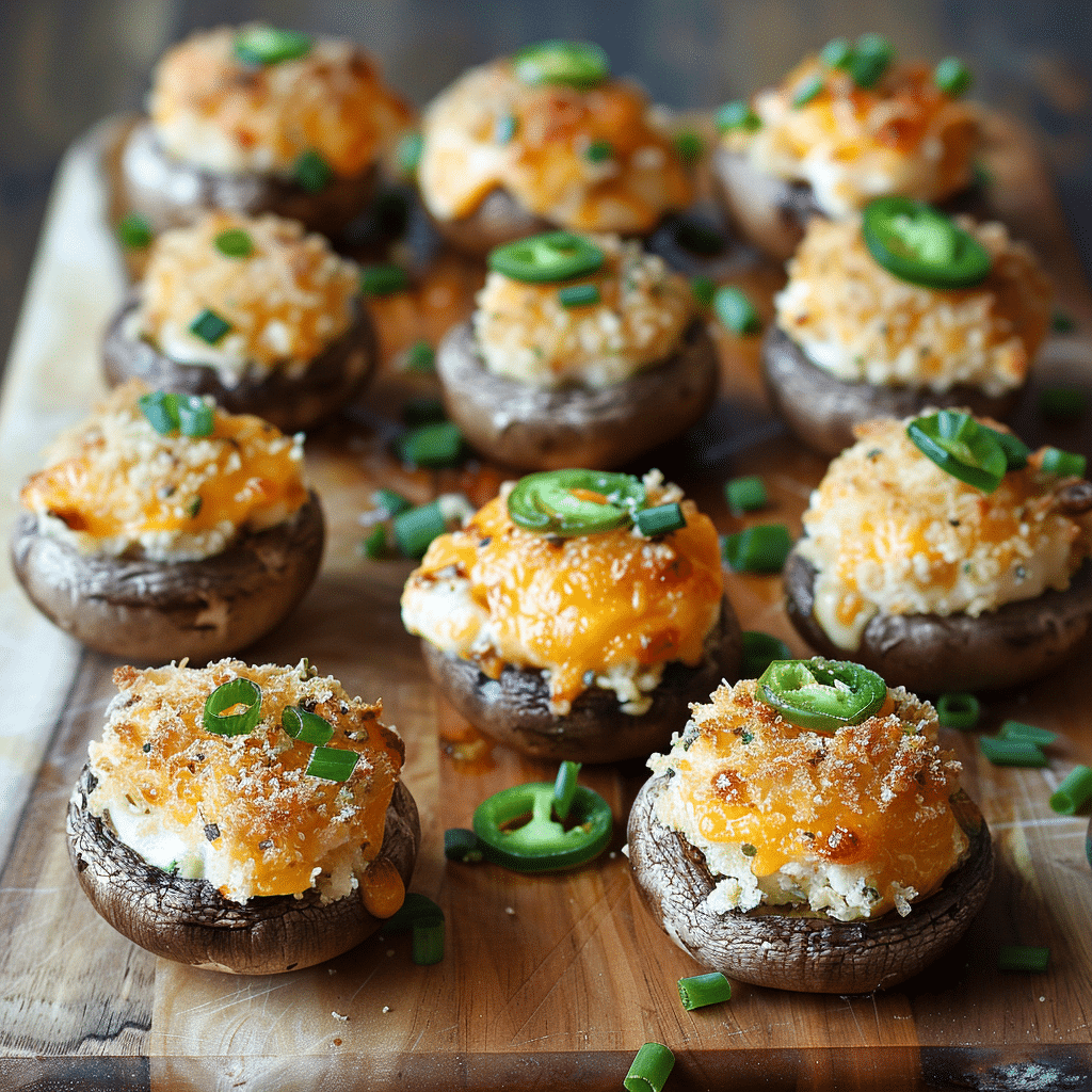 How to make Cheesy Jalapeño Popper Stuffed Mushrooms — key cooking step