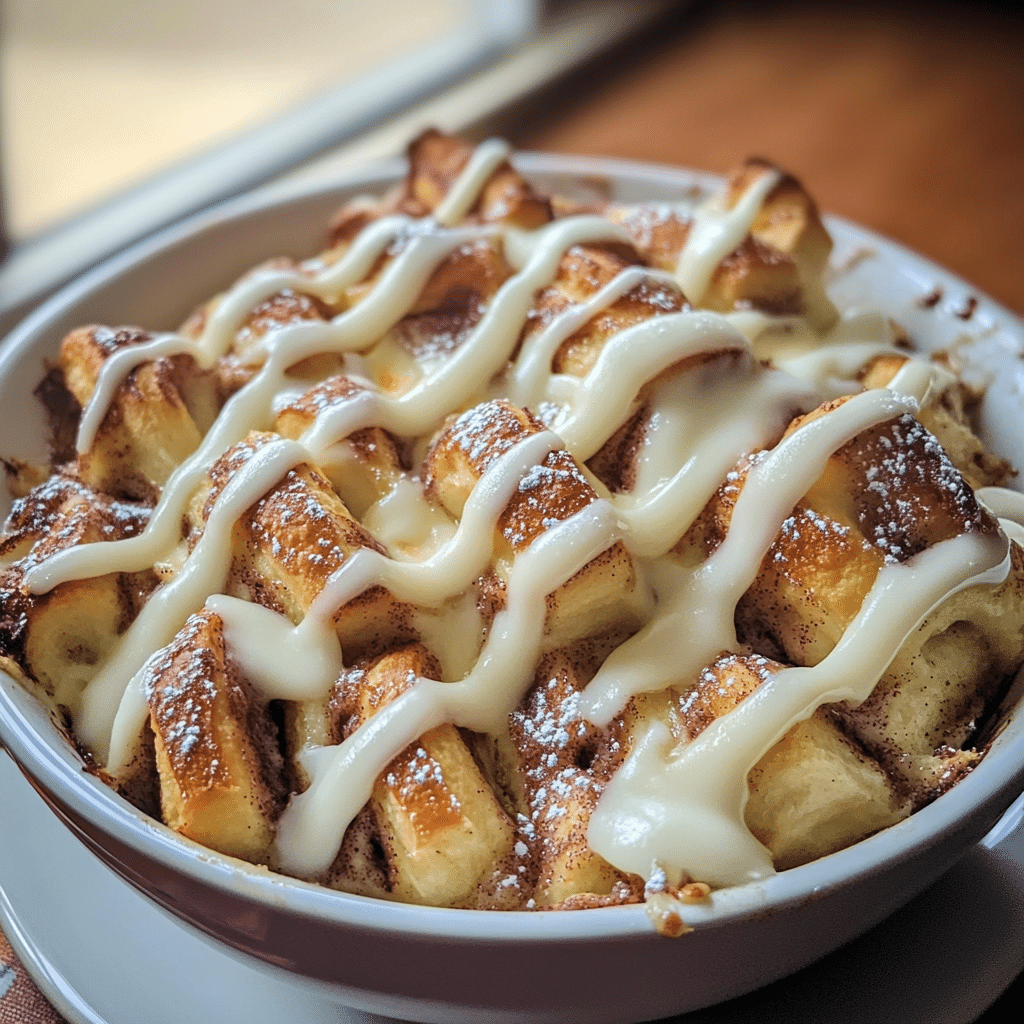 How to make Cinnamon Roll Casserole with Cream Cheese Icing — key cooking step