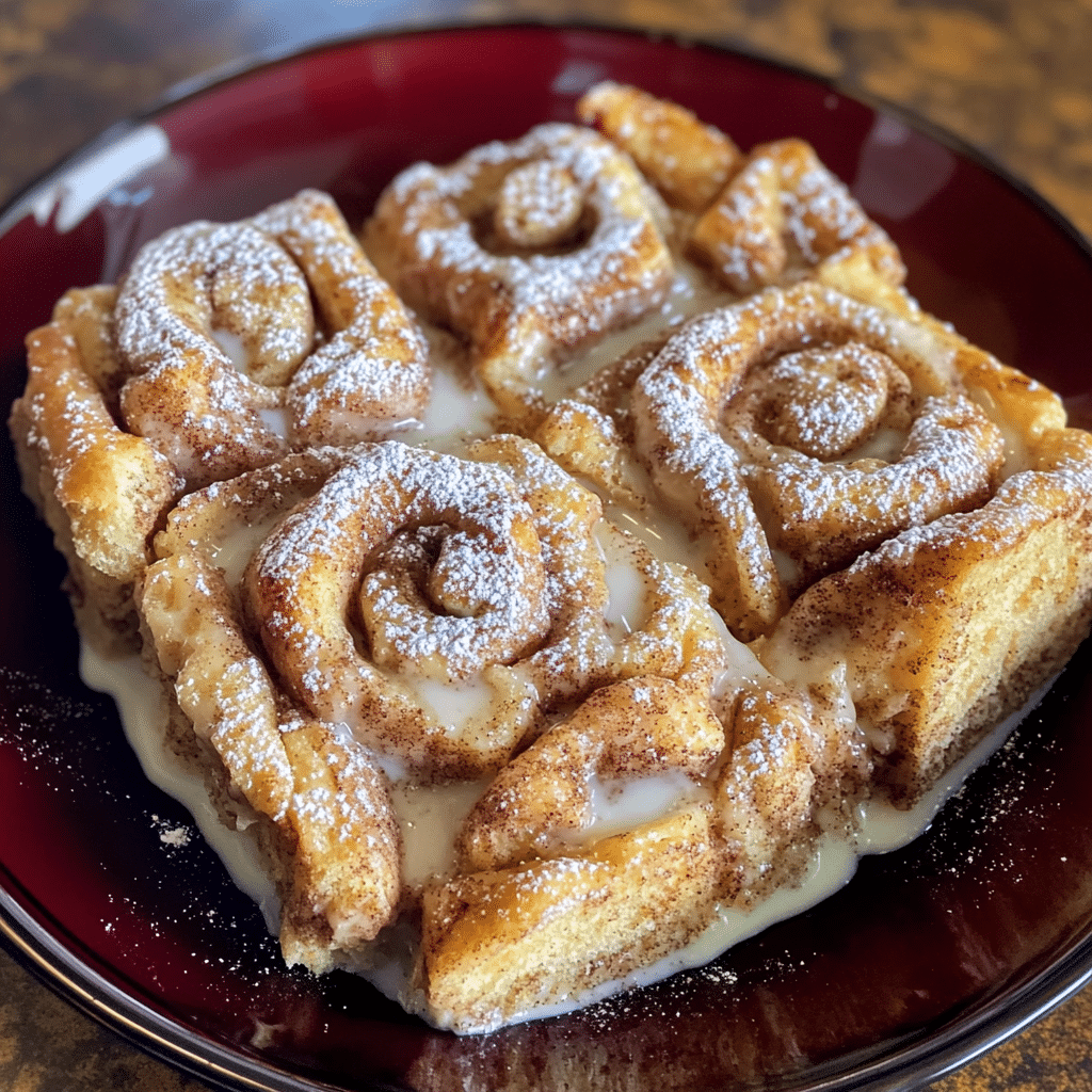 How to make Cinnamon Roll Overnight French Toast Casserole — key cooking step