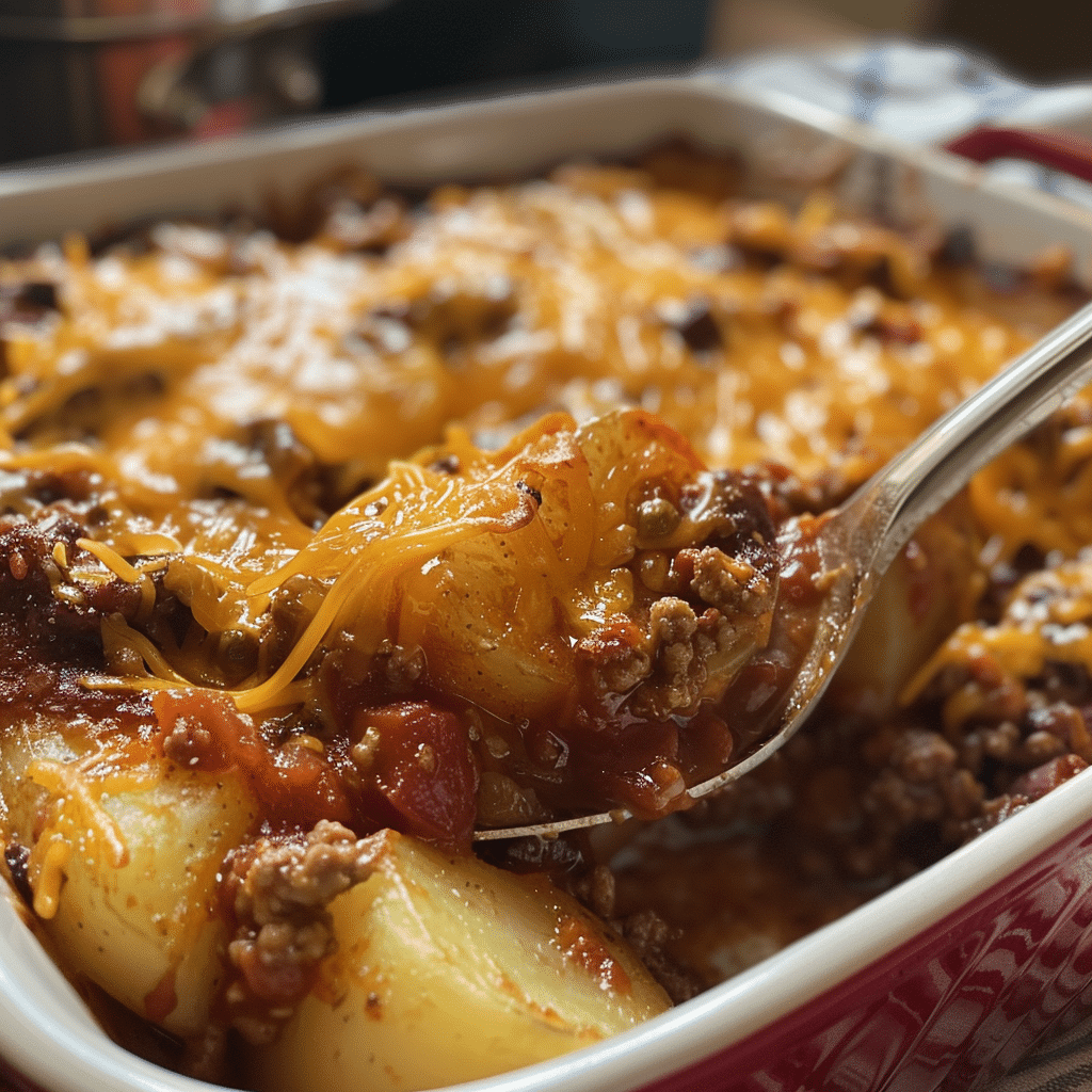 How to make Cozy Chili Cheese Potato Bake — key cooking step