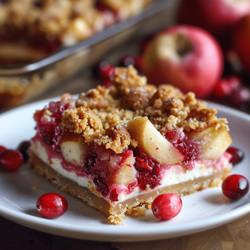 How to make Cranberry Apple Pie Cheesecake Bars for Thanksgiving — key cooking step