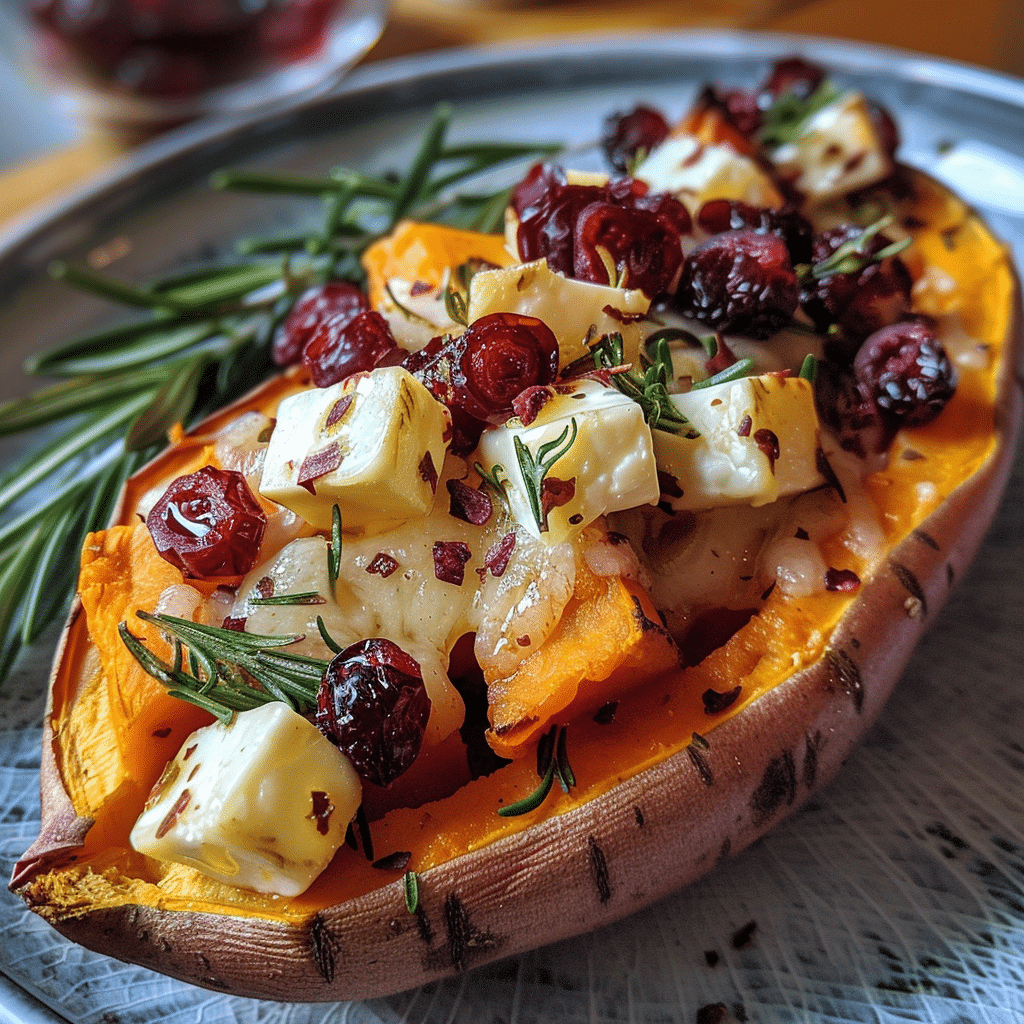 Cranberry Brie Stuffed Sweet Potato — chef-tested restaurant-quality photo