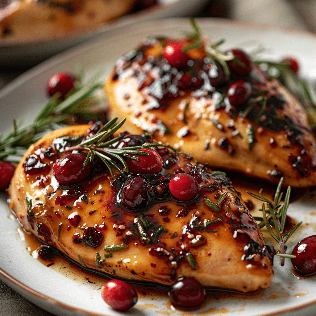 How to make Cranberry Glazed Chicken with Rosemary Butter — key cooking step