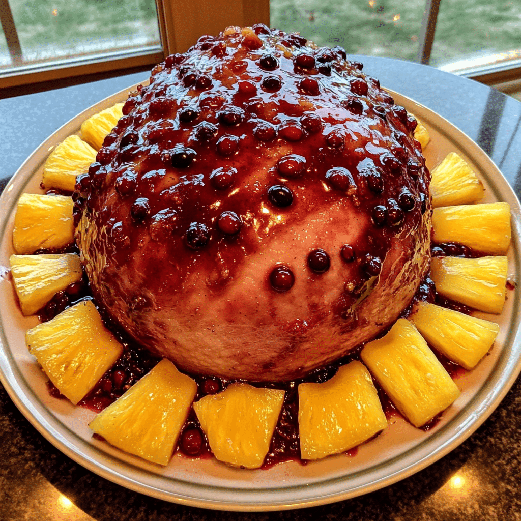Cranberry Glazed Ham with Pineapple — chef-tested restaurant-quality photo