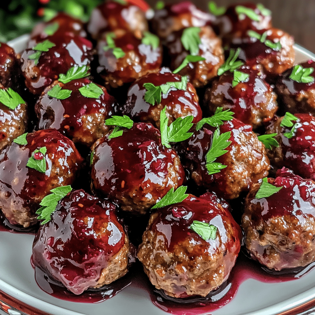 How to make Cranberry-Glazed Meatballs for Holiday Parties — key cooking step
