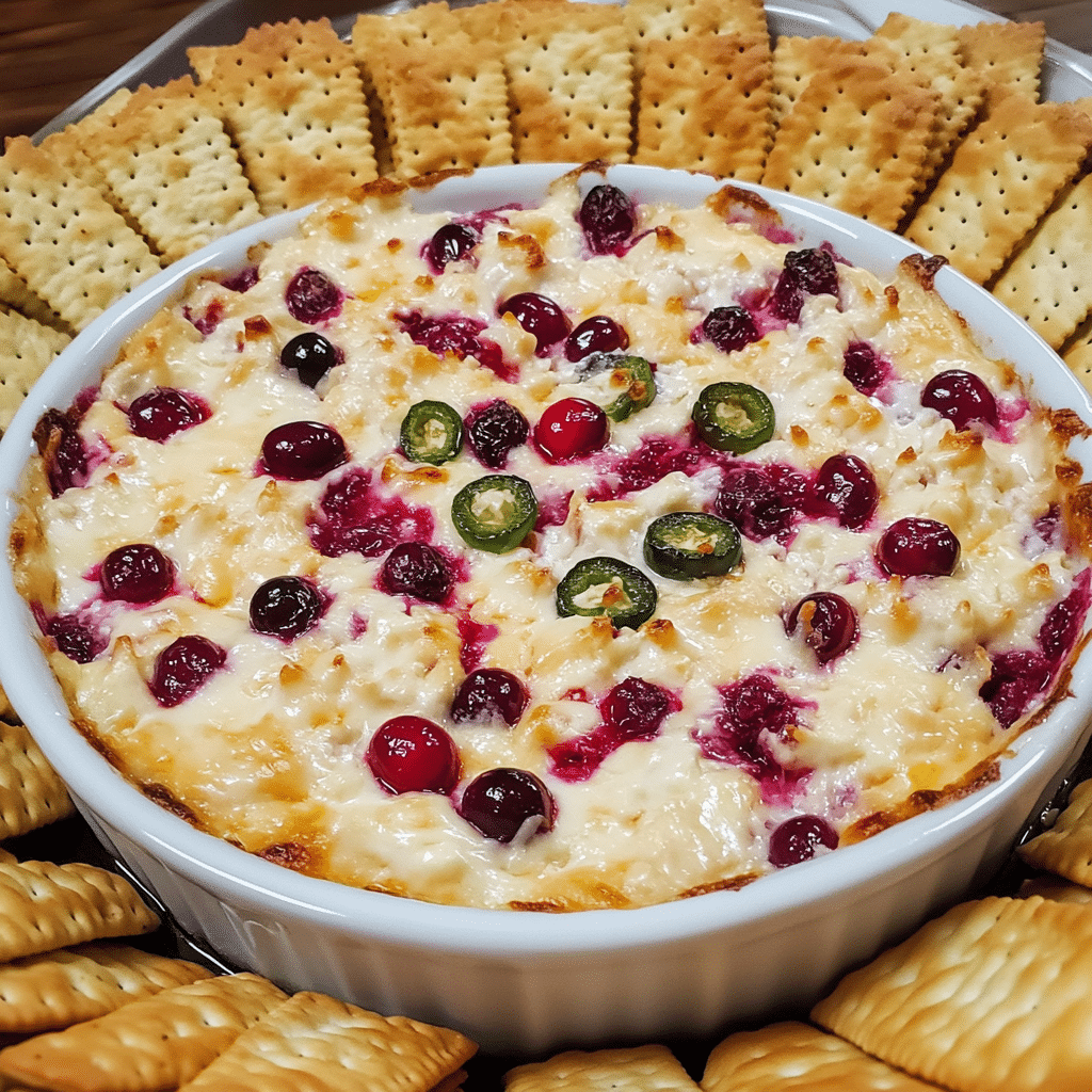 Cranberry Jalapeño Cheese Dip with Crackers — chef-tested restaurant-quality photo