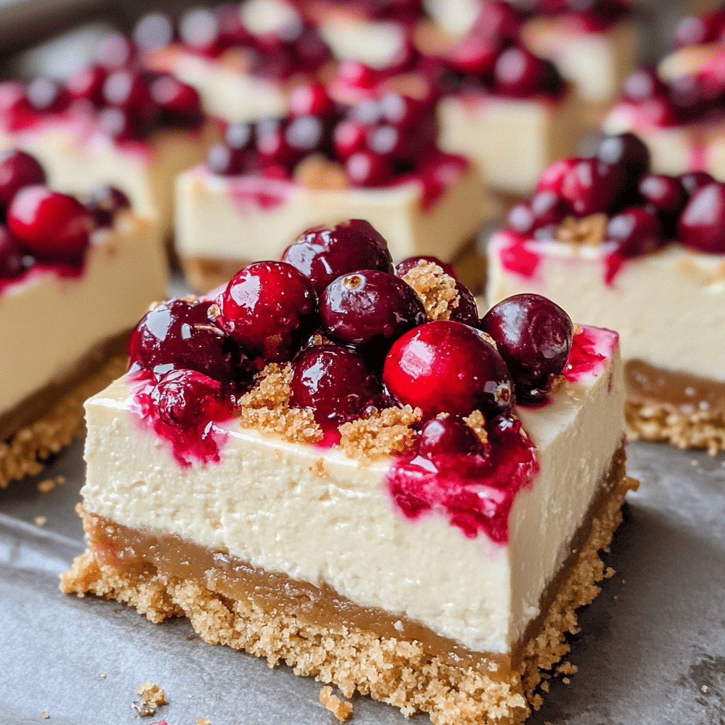 Cranberry Maple Cheesecake Bars — chef-tested restaurant-quality photo