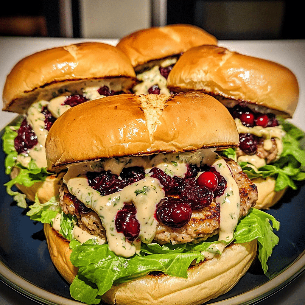 Cranberry Maple Turkey Burger with Herb Aioli — chef-tested restaurant-quality photo