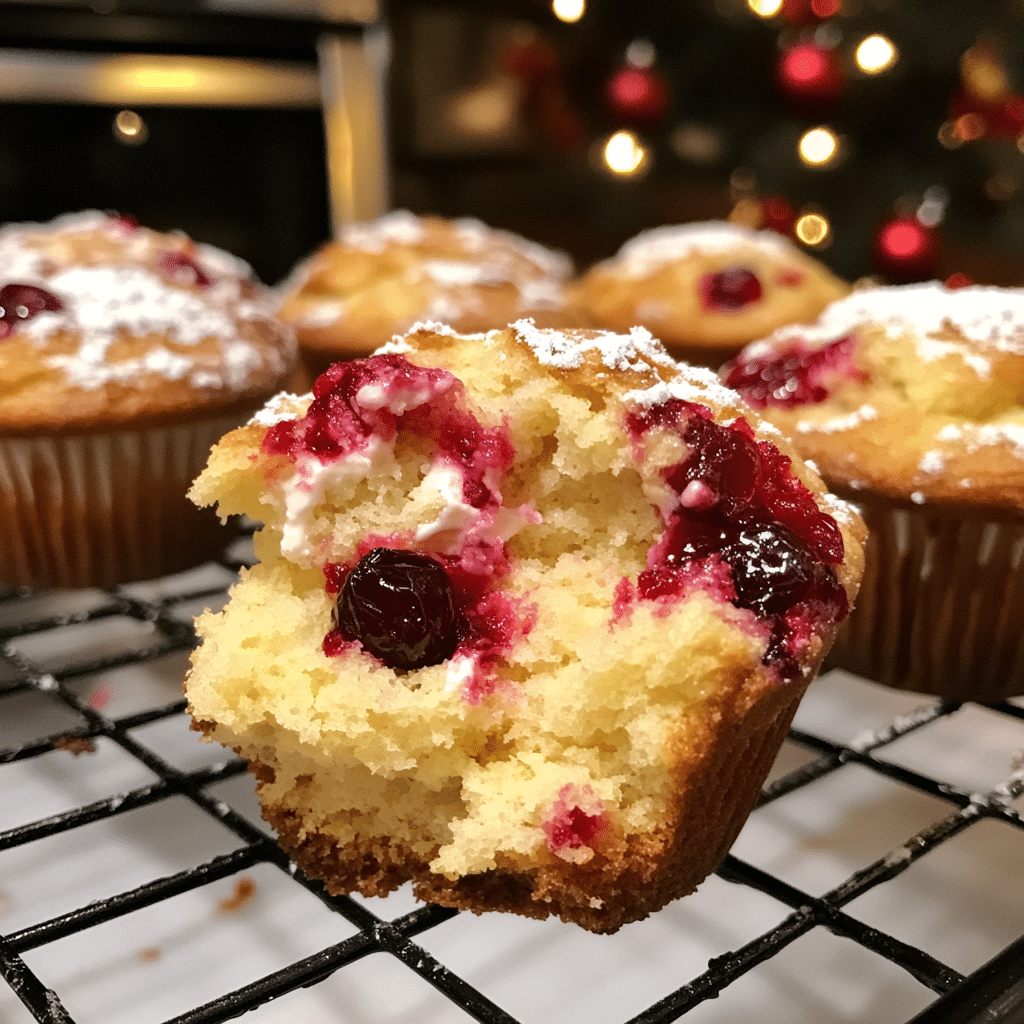How to make Cranberry-Orange Cream Cheese Stuffed Muffins — key cooking step