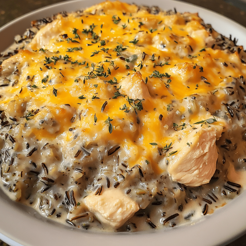 How to make Creamy Chicken and Wild Rice Casserole — key cooking step