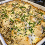 Creamy Chicken and Wild Rice Casserole with Herbs — chef-tested restaurant-quality photo