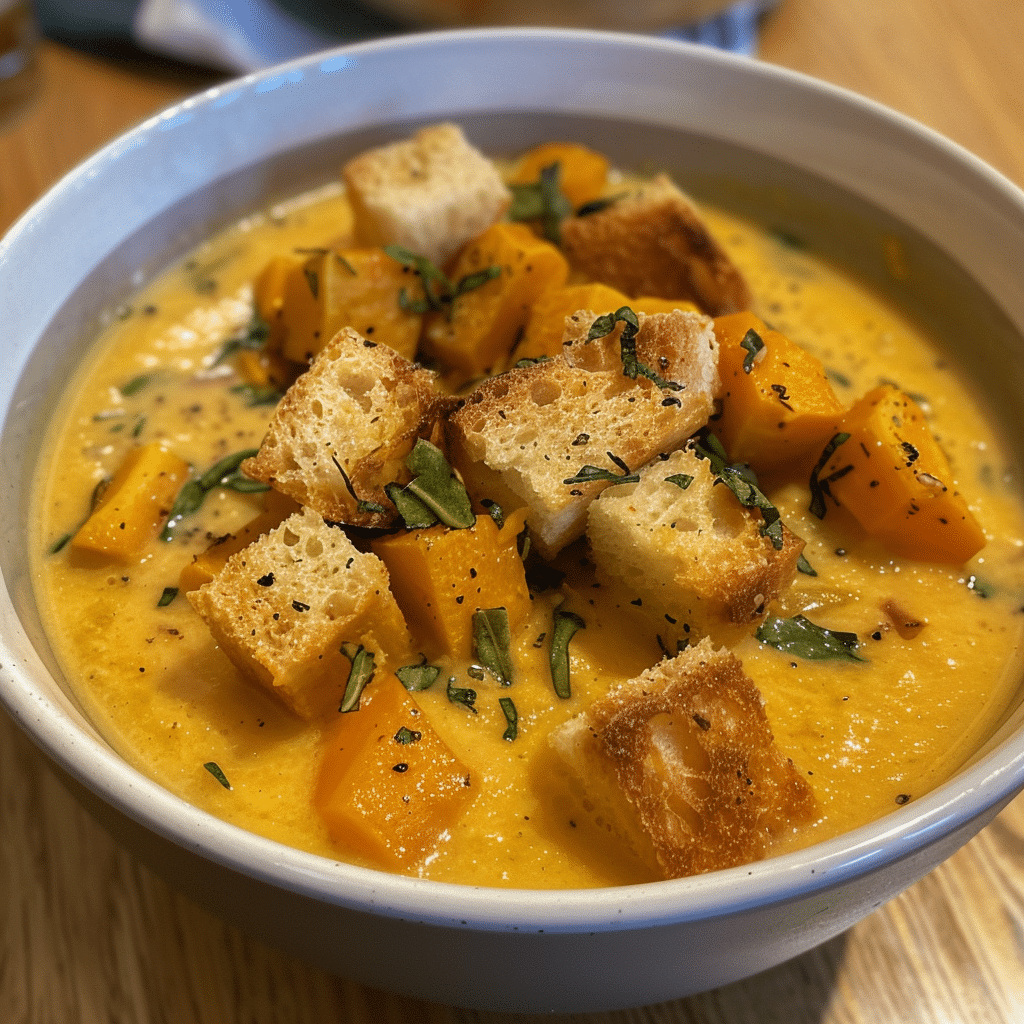 Creamy Harvest Vegetable Soup with Sage Croutons — chef-tested restaurant-quality photo
