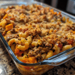Creamy Pumpkin Chili Mac Casserole with Cheddar Crust — chef-tested restaurant-quality photo