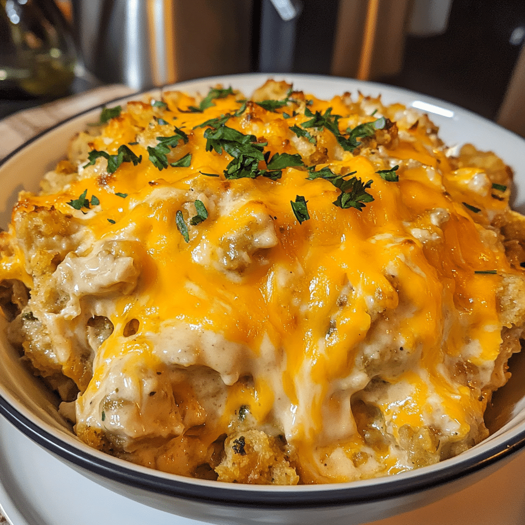 Creamy Turkey and Stuffing Casserole — chef-tested restaurant-quality photo