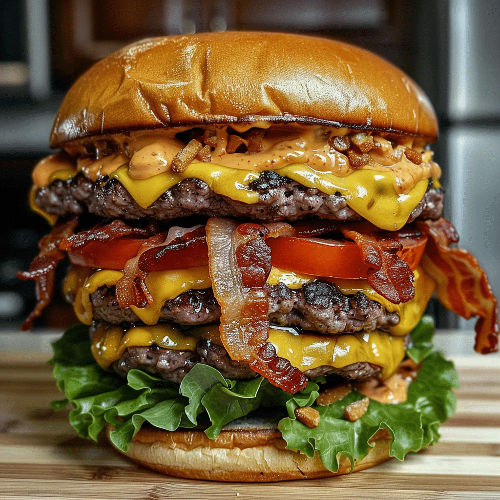 Creepy Crawly Bacon Cheeseburger Stack — chef-tested restaurant-quality photo