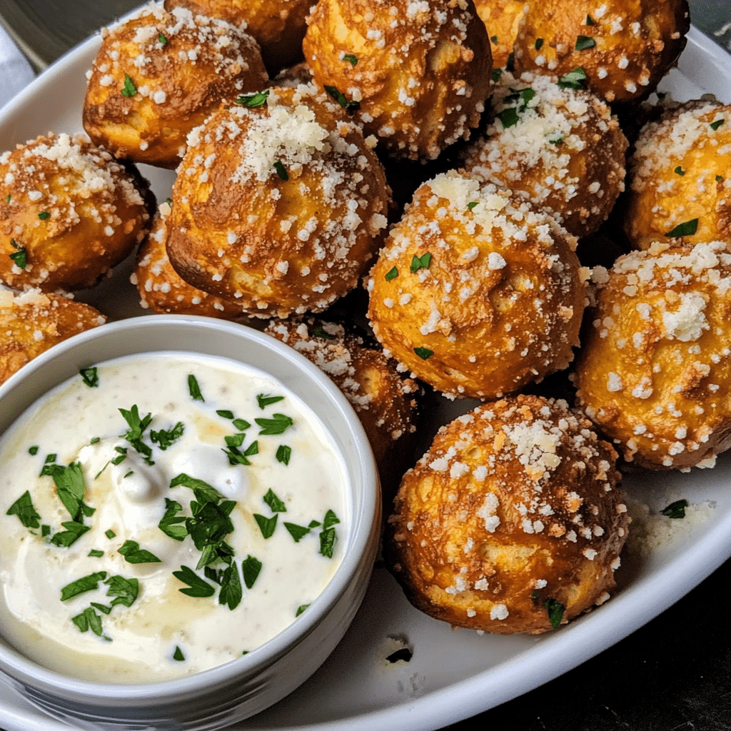 How to make Crispy Garlic Parmesan Pretzel Bites with Zesty Dip — key cooking step