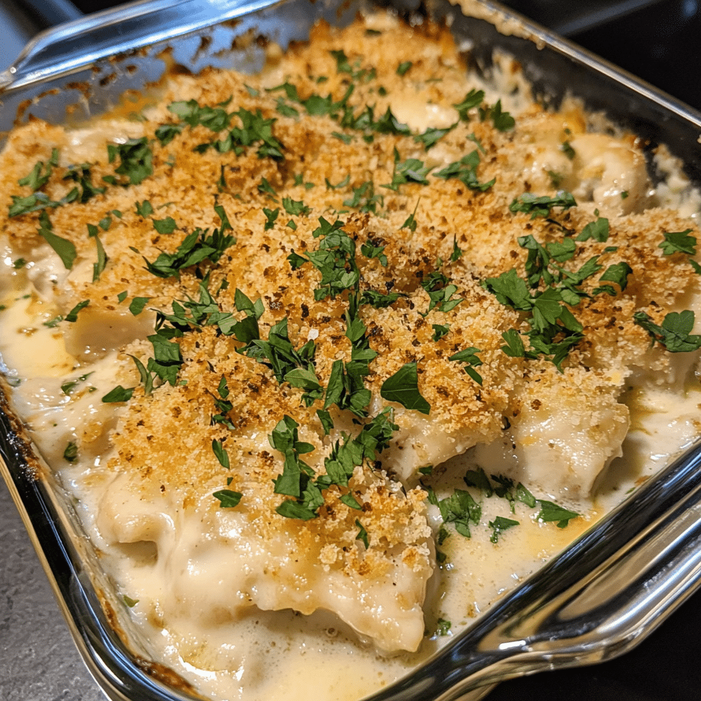 Crispy Herb Chicken Alfredo Bake — chef-tested restaurant-quality photo
