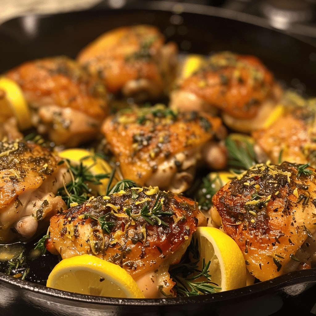 How to make Crispy Lemon Herb Chicken Thighs — key cooking step