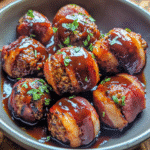 Double Smoked BBQ Bacon-Wrapped Meatballs — chef-tested restaurant-quality photo