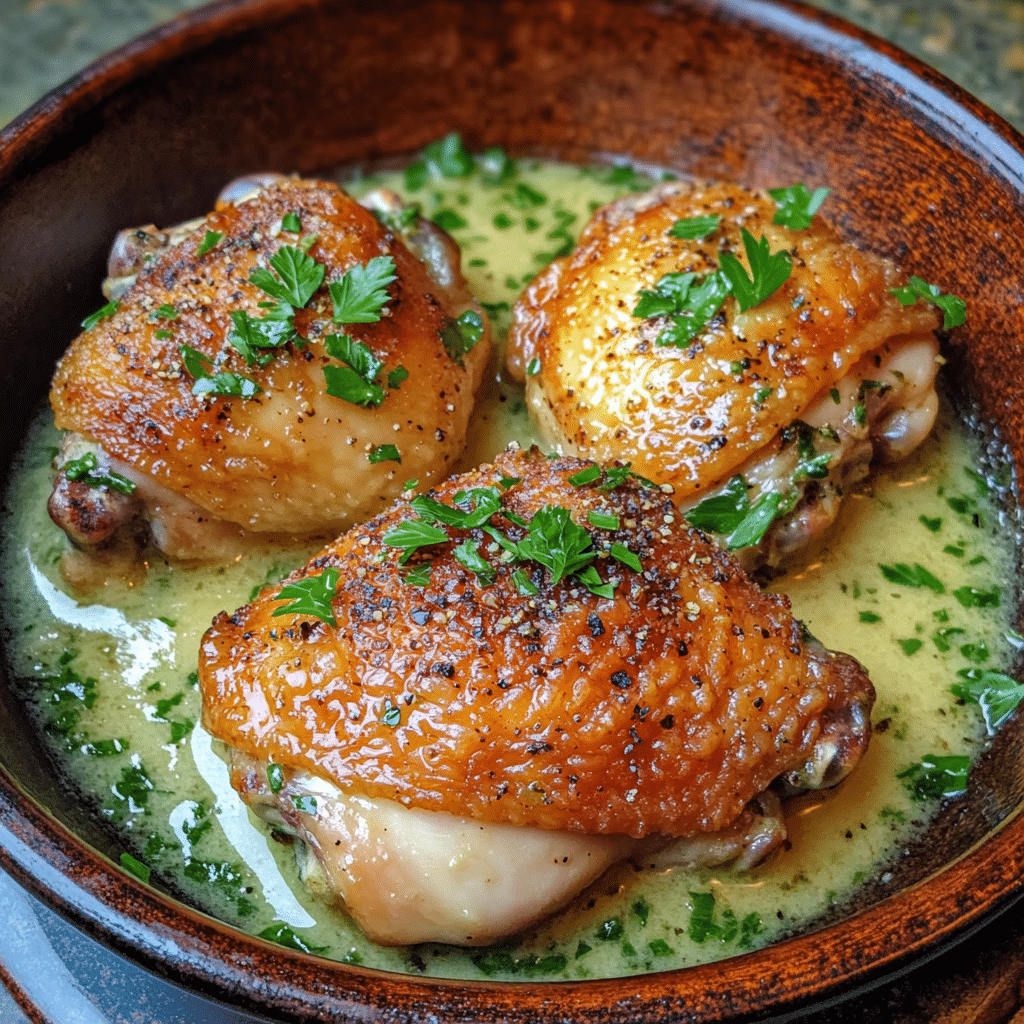 Garlic Herb Butter Chicken Thighs with Crispy Skin — chef-tested restaurant-quality photo