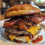 Gooey Cheddar-Stuffed BBQ Bacon Burgers — chef-tested restaurant-quality photo