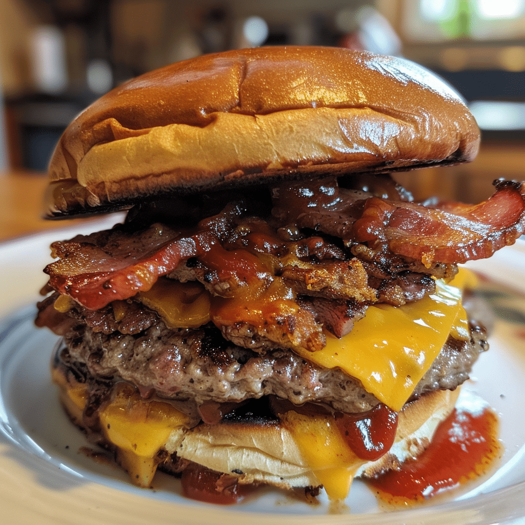 Gooey Cheddar-Stuffed BBQ Bacon Burgers — chef-tested restaurant-quality photo