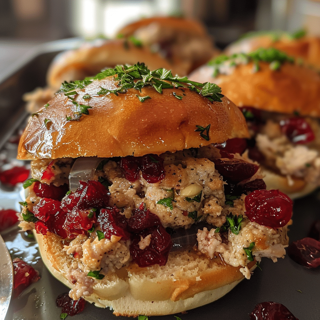 Harvest Festive Turkey and Cranberry Sliders — chef-tested restaurant-quality photo