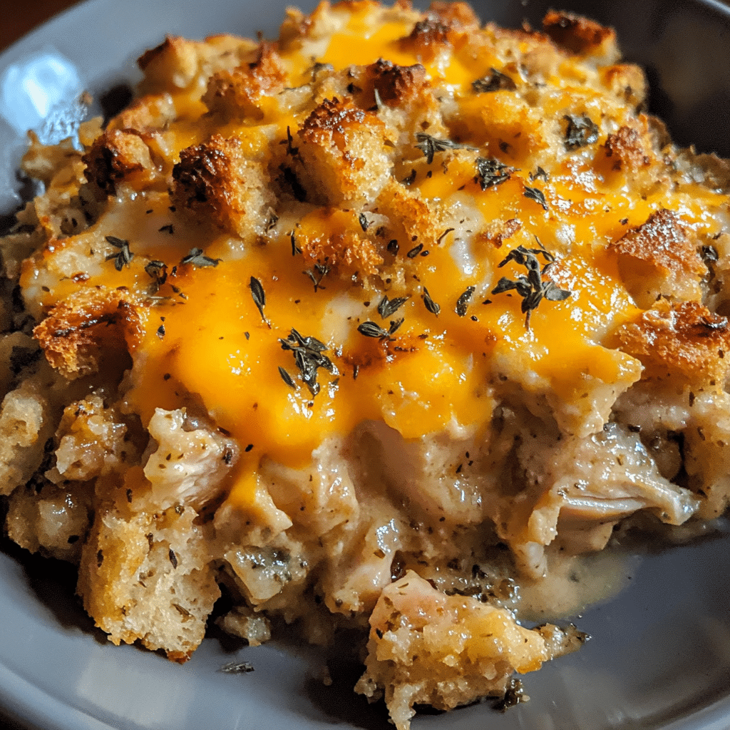 How to make Hearty Turkey and Stuffing Casserole for Comfort — key cooking step