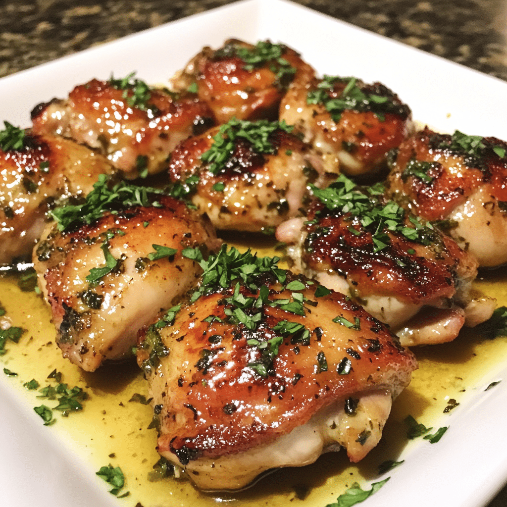 How to make Herb-Infused Garlic Butter Chicken Thighs — key cooking step