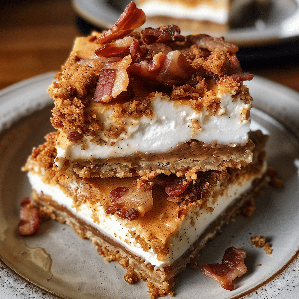 How to make Maple Bacon Pumpkin Spice Cheesecake Bars — key cooking step