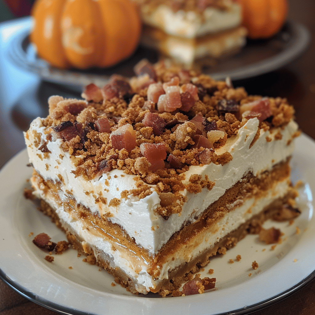 Maple Bacon Pumpkin Spice Cheesecake Bars — chef-tested restaurant-quality photo