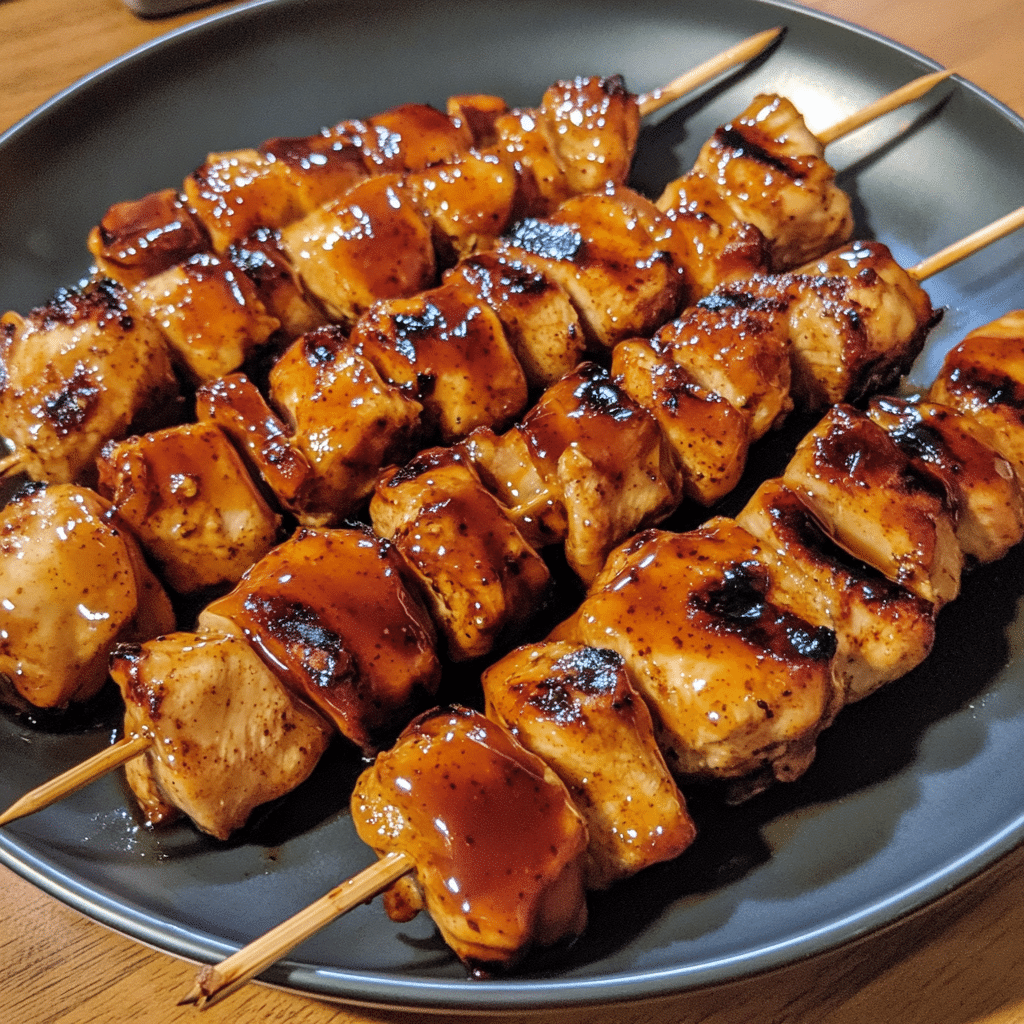 How to make Maple BBQ Glazed Chicken Skewers — key cooking step