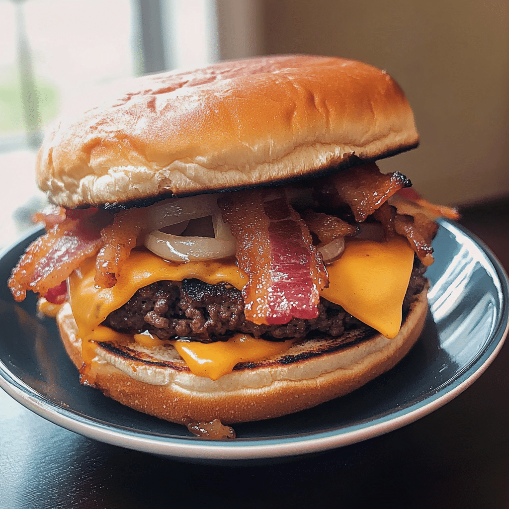 How to make Maple Bourbon Bacon Cheeseburger Melt — key cooking step